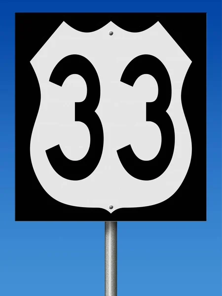 Rendered Highway Sign Route — 图库照片