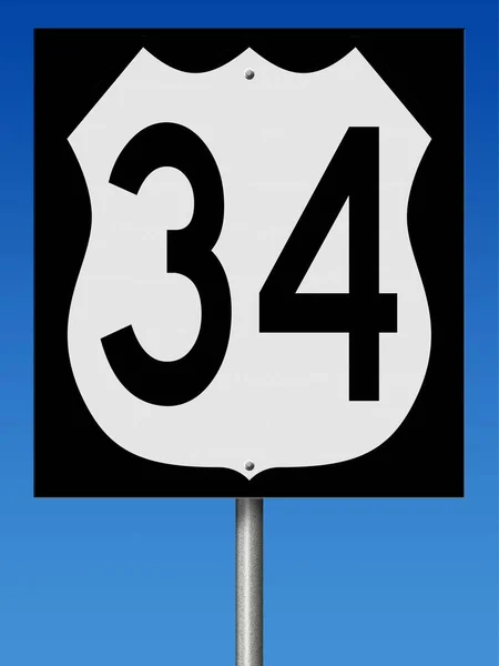 Rendered Highway Sign Route — Fotografia de Stock