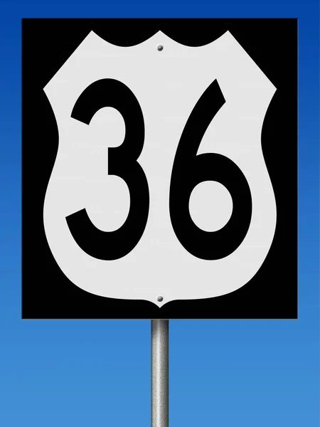 Rendered Highway Sign Route — Stockfoto