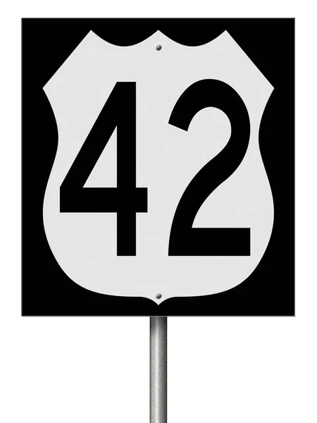 国道42号線の標識 — ストック写真