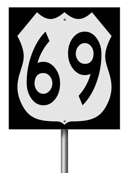 69号公路的公路标志 — 图库照片