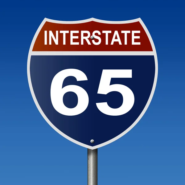 Rendered Highway Sign Interstate Route — Stock Photo, Image