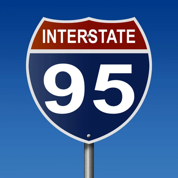 Rendered Highway Sign Interstate Route — Stock Photo, Image