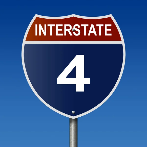 Rendered Highway Sign Interstate Route — Stockfoto