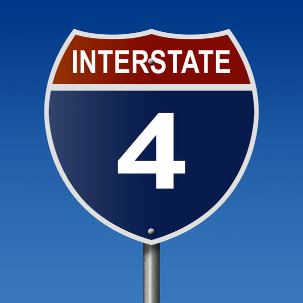 Rendered highway sign for Interstate Route 4