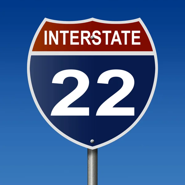 州間高速道路22号線の標識 — ストック写真