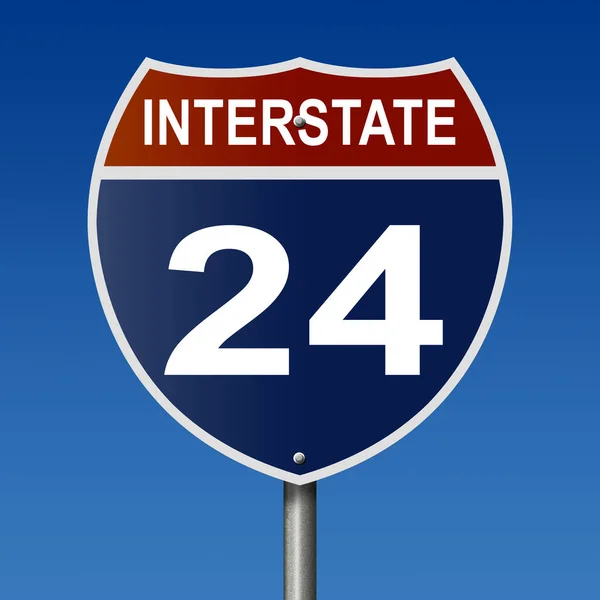 州間高速道路24号線の標識 — ストック写真