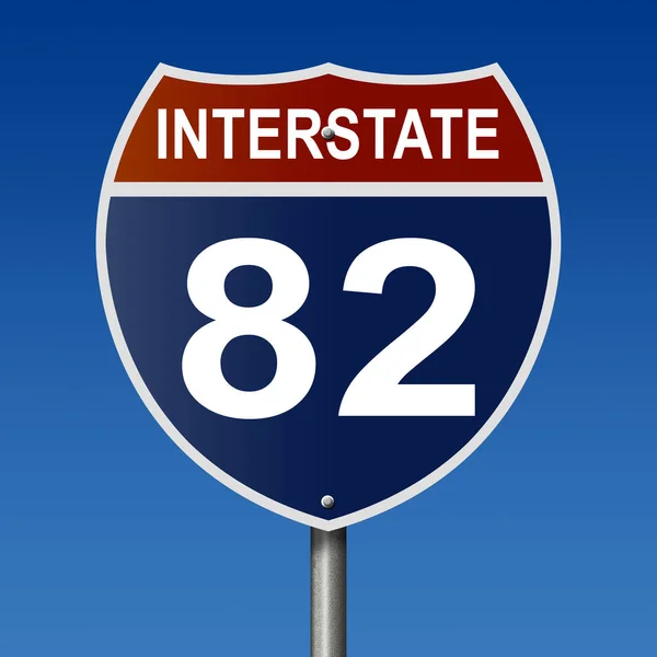 Rendered Highway Sign Interstate Route — Foto Stock