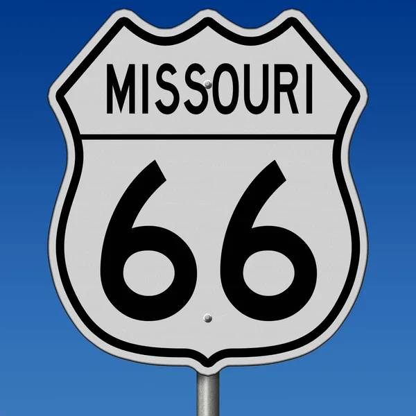 Highway Sign Historic Route Missouri — стоковое фото