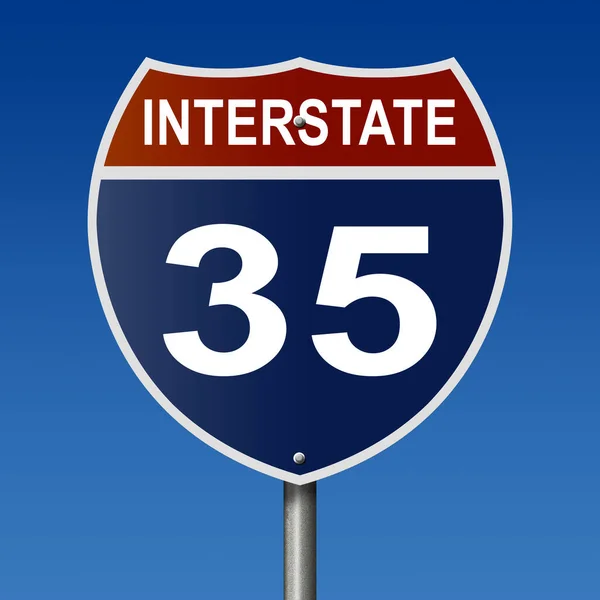 Rendered Highway Sign Interstate Route — Foto Stock