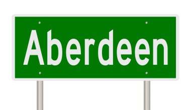 İşaretli yeşil 3D otoyol