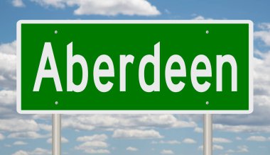 İşaretli yeşil 3D otoyol