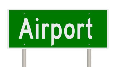 İşaretli yeşil 3D otoyol