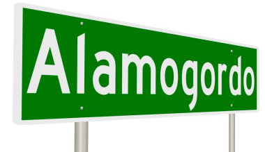 İşaretli yeşil 3D otoyol