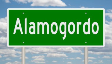 İşaretli yeşil 3D otoyol