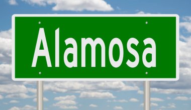 İşaretli yeşil 3D otoyol