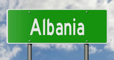 İşaretli yeşil 3D otoyol