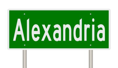 İşaretli yeşil 3D otoyol