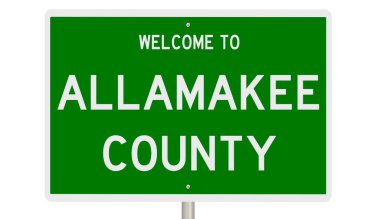 İşaretli yeşil 3D otoyol