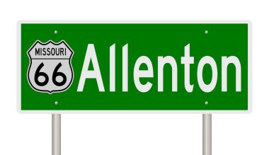 İşaretli yeşil 3D otoyol