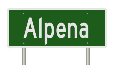 İşaretli yeşil 3D otoyol