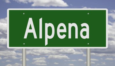 İşaretli yeşil 3D otoyol