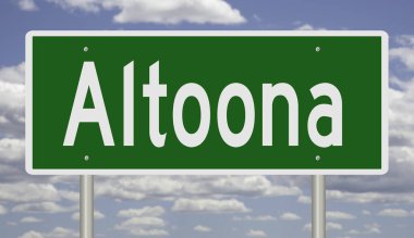 İşaretli yeşil 3D otoyol