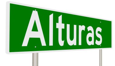 İşaretli yeşil 3D otoyol