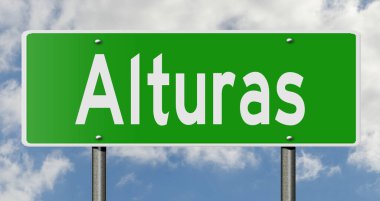 İşaretli yeşil 3D otoyol