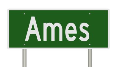 İşaretli yeşil 3D otoyol