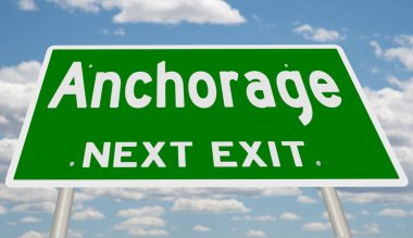 İşaretli yeşil 3D otoyol