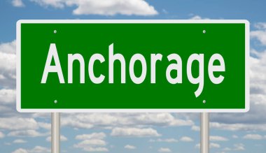 İşaretli yeşil 3D otoyol