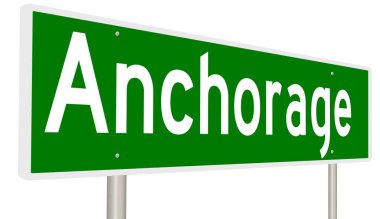 İşaretli yeşil 3D otoyol