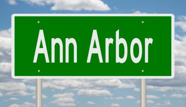 İşaretli yeşil 3D otoyol