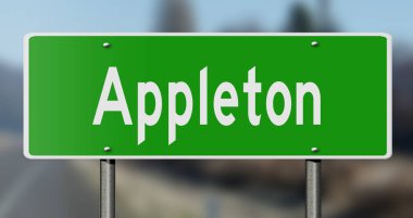 İşaretli yeşil 3D otoyol