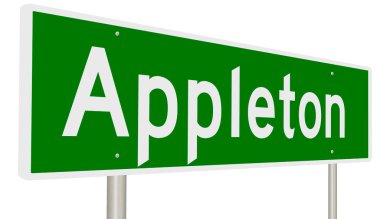 İşaretli yeşil 3D otoyol