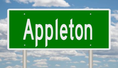 İşaretli yeşil 3D otoyol