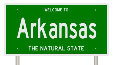 Arkansas için yeşil 3D otoyol tabelası