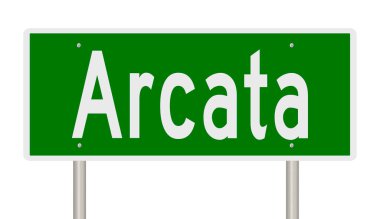 İşaretli yeşil 3D otoyol