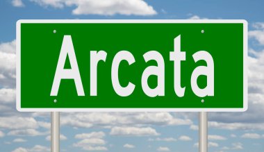 İşaretli yeşil 3D otoyol