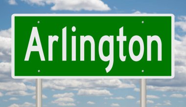 İşaretli yeşil 3D otoyol