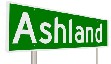 İşaretli yeşil 3D otoyol