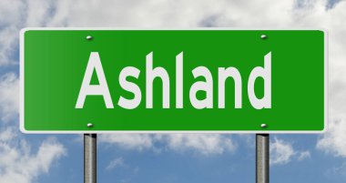 İşaretli yeşil 3D otoyol