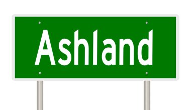 İşaretli yeşil 3D otoyol