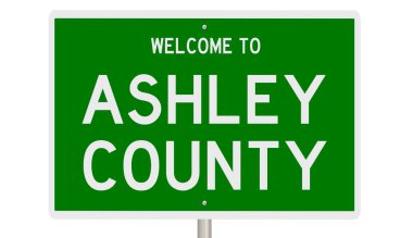 İşaretli yeşil 3D otoyol