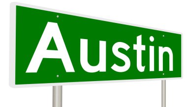 İşaretli yeşil 3D otoyol