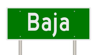 İşaretli yeşil 3D otoyol