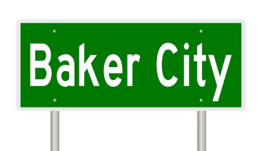 İşaretli yeşil 3D otoyol