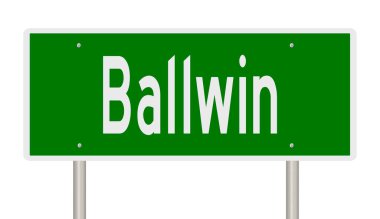 İşaretli yeşil 3D otoyol