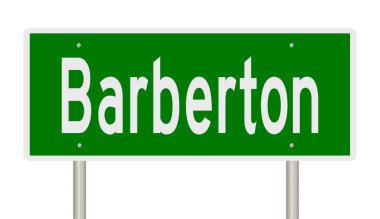 İşaretli yeşil 3D otoyol